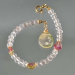 bracelet quartz rose tourmaline pastèque