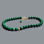 collier boules Malachite perle or-3