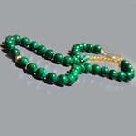 collier boules Malachite perle or-6