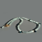 collier aigue marine cyanite en gouttes projet