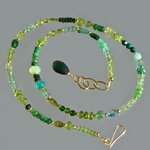 Collier multi pierres vertes serpentine(1)