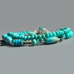 bracelet turquoise argent 3 rangs-7