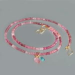 collier long tourmaline rose dégradé paraiba