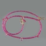Collier saphir rose gouttes facettes