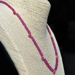 Collier saphir rose gouttes facettes-B