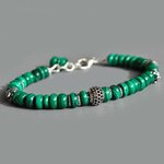 Bracelet malachite Argent de Bali