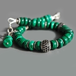 Bracelet malachite Argent de Bali-4