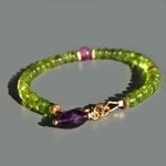 Bracelet Péridot saphir rose amethyste-6