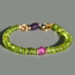 Bracelet Péridot saphir rose amethyste-3