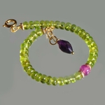 Bracelet Péridot saphir rose amethyste