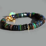 bracelet opale noire facettes-4