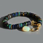 bracelet opale noire facettes-2