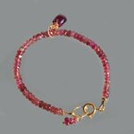 Bracelet tourmaline rose pendentif pierre taillée-6