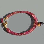 Bracelet tourmaline rose pendentif pierre taillée-4
