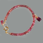 Bracelet tourmaline rose pendentif pierre taillée-7