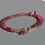 Bracelet tourmaline rose pendentif pierre taillée-3