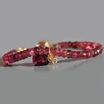 Bracelet tourmaline rose pendentif pierre taillée