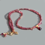 Collier tourmaline rose gouttes pierre taillée-7