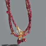 Collier tourmaline rose gouttes pierre taillée-5