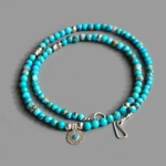 collier turquoise argent charm soleil-4