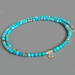collier turquoise argent charm soleil-2