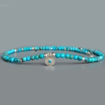 collier turquoise argent charm soleil