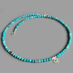collier turquoise argent charm soleil-5