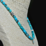 collier turquoise argent charm soleil-B