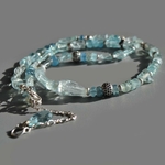 Collier long en aigue marine et argent 925-1