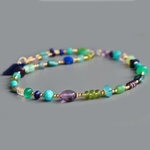 collier long en lapis turquoise amethyste opale-1