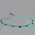 Collier apatite bleue goutte de cyanite Or14K-2
