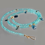 Collier apatite bleue goutte de cyanite Or14K-4(1)