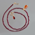 Collier grenat almandin naturel et grenat mandarin Gold Filled-6