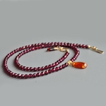 Collier grenat almandin naturel et grenat mandarin Gold Filled-7