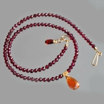 Collier grenat almandin naturel et grenat mandarin Gold Filled-5