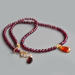 Collier grenat almandin naturel et grenat mandarin Gold Filled-2