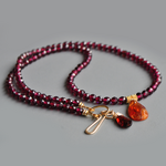 Collier grenat almandin naturel et grenat mandarin Gold Filled-4