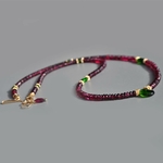 Collier grenat rose rhodolite Diopside-8