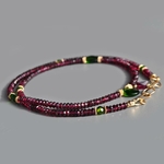 Collier grenat rose rhodolite Diopside
