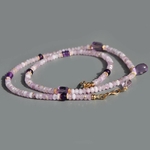 Collier kunzite et goutte amethyste rose -5