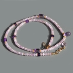 Collier kunzite et goutte amethyste rose -6