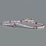 Collier kunzite et goutte amethyste rose -4