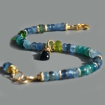 Bracelet Aigue marine Tourmaline bleue Paraiba-4