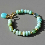 Bracelet opale bleue du Pérou pierre naturelle-5