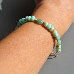 Bracelet opale bleue du Pérou pierre naturelle-B