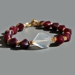 bracelet grenat pyrope quartz givré