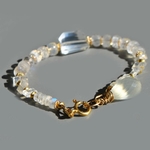 Bracelet pierre de lune arc en cie cristal de roche-2