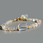 Bracelet pierre de lune arc en cie cristal de roche