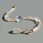 Bracelet pierre de lune arc en cie cristal de roche-3