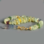 Bracelet préhnite naturelle et fluorite naturelle or 14K-4